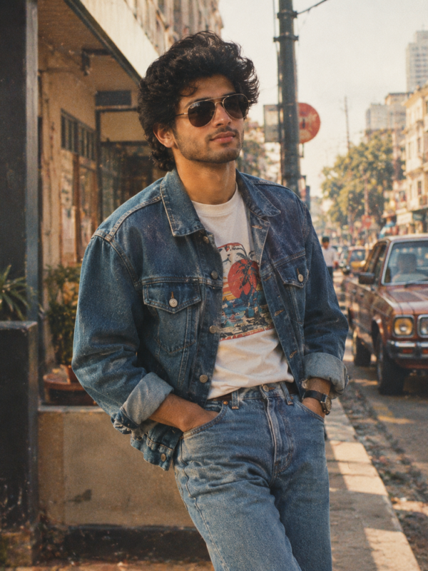 Retro 80s Street Portrait AI Photo Prompt result