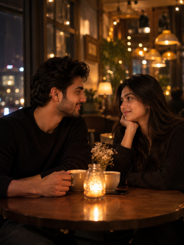 Cafe Candlelight Couple AI Photo Prompt result